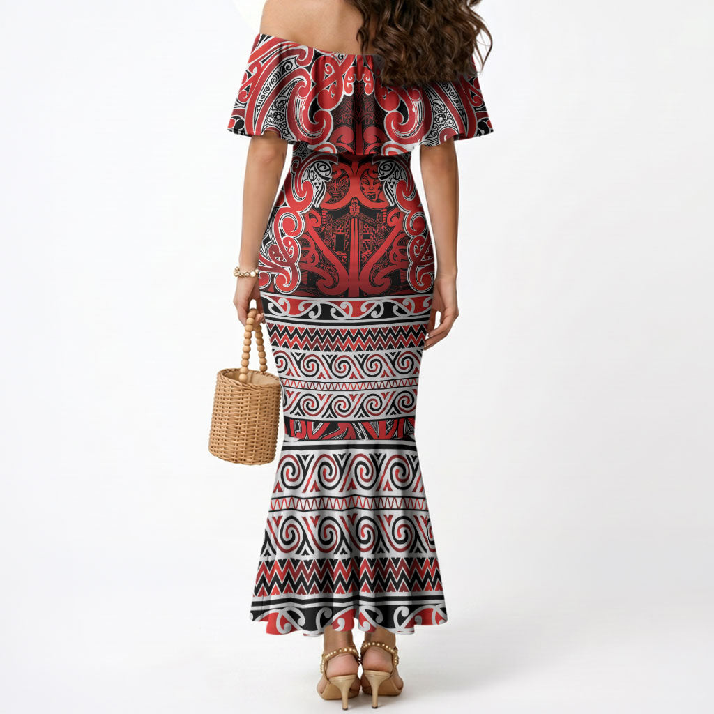Aotearoa Iwi Ngapuhi Mermaid Dress Maori Wharenui House Tribal Pattern LT9 - Polynesian Pride