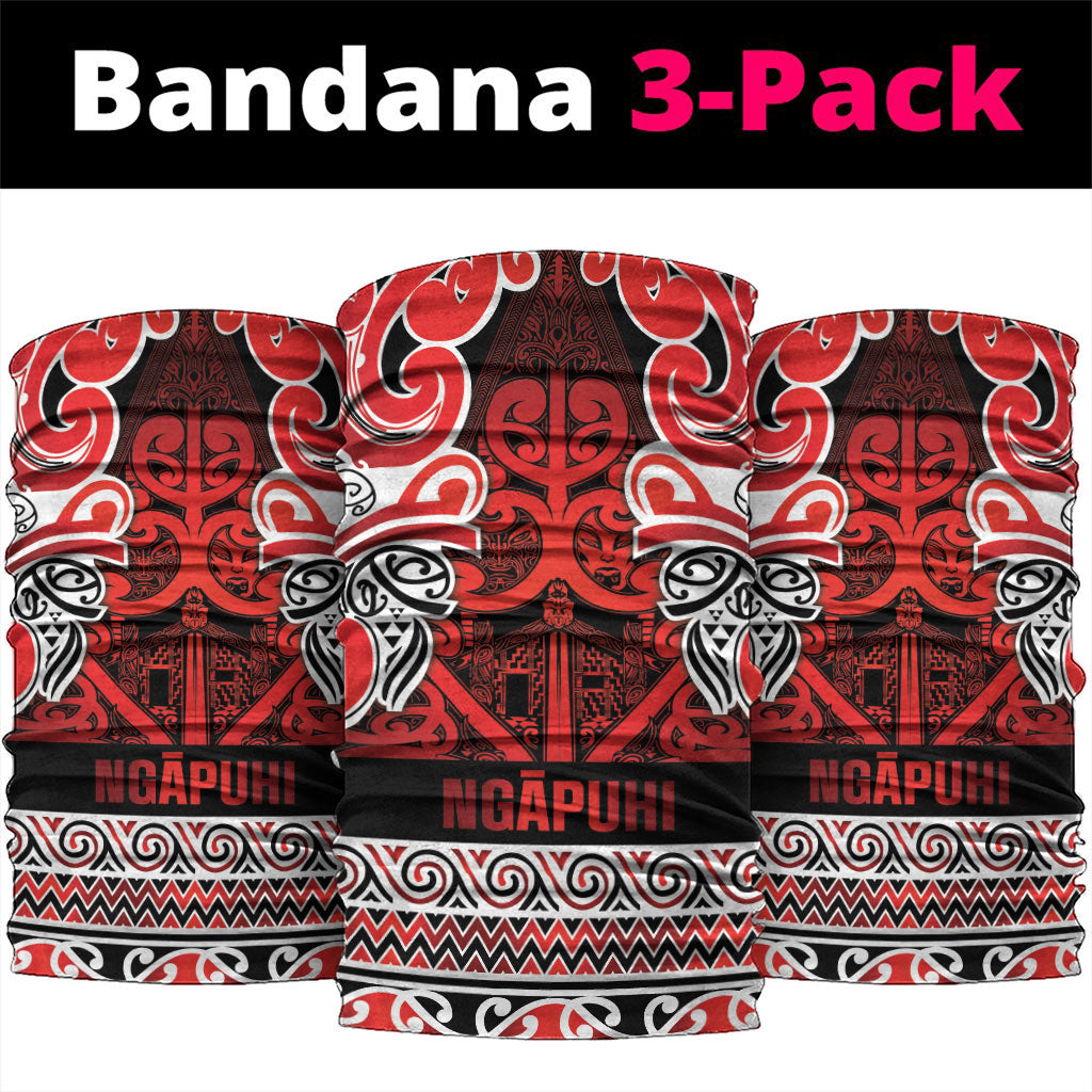 Aotearoa Iwi Ngapuhi Neck Gaiter Maori Wharenui House Tribal Pattern LT9 package One Size: 25*50cm Red - Polynesian Pride