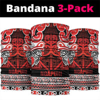 Aotearoa Iwi Ngapuhi Neck Gaiter Maori Wharenui House Tribal Pattern LT9 package One Size: 25*50cm Red - Polynesian Pride