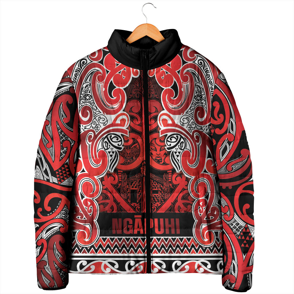 Aotearoa Iwi Ngapuhi Padded Jacket Maori Wharenui House Tribal Pattern LT9 - Polynesian Pride