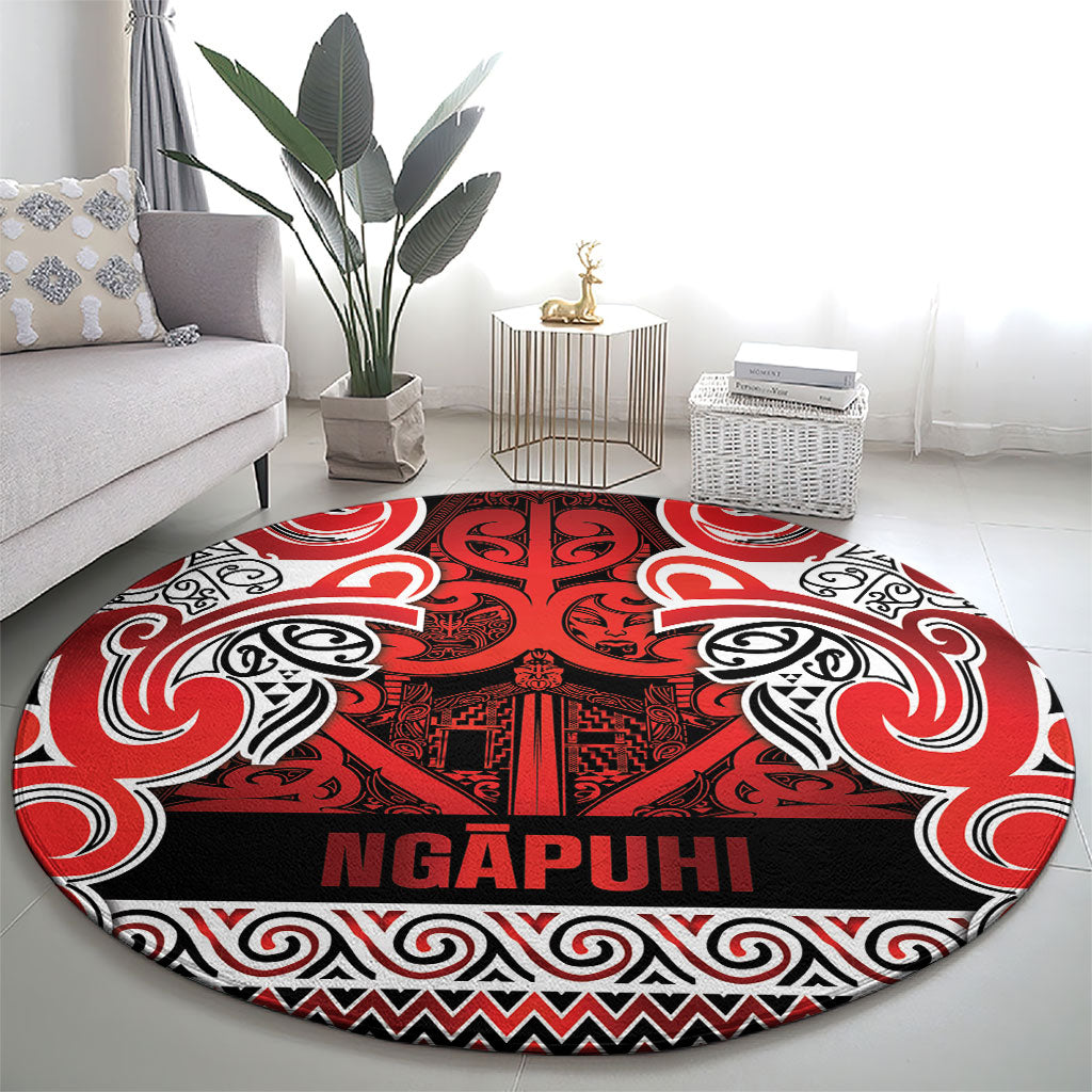 Aotearoa Iwi Ngapuhi Round Carpet Maori Wharenui House Tribal Pattern LT9 - Polynesian Pride