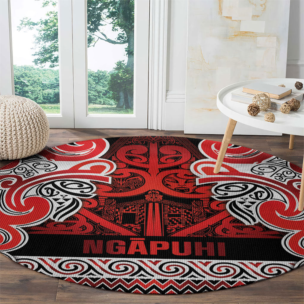 Aotearoa Iwi Ngapuhi Round Carpet Maori Wharenui House Tribal Pattern LT9 - Polynesian Pride