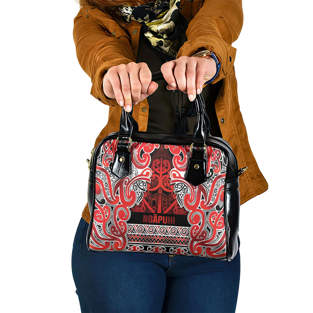 Aotearoa Iwi Ngapuhi Shoulder Handbag Maori Wharenui House Tribal Pattern LT9 One Size Red - Polynesian Pride