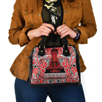 Aotearoa Iwi Ngapuhi Shoulder Handbag Maori Wharenui House Tribal Pattern LT9 - Polynesian Pride