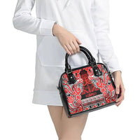 Aotearoa Iwi Ngapuhi Shoulder Handbag Maori Wharenui House Tribal Pattern LT9 - Polynesian Pride