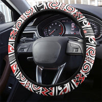 Aotearoa Iwi Ngapuhi Steering Wheel Cover Maori Wharenui House Tribal Pattern LT9 - Polynesian Pride