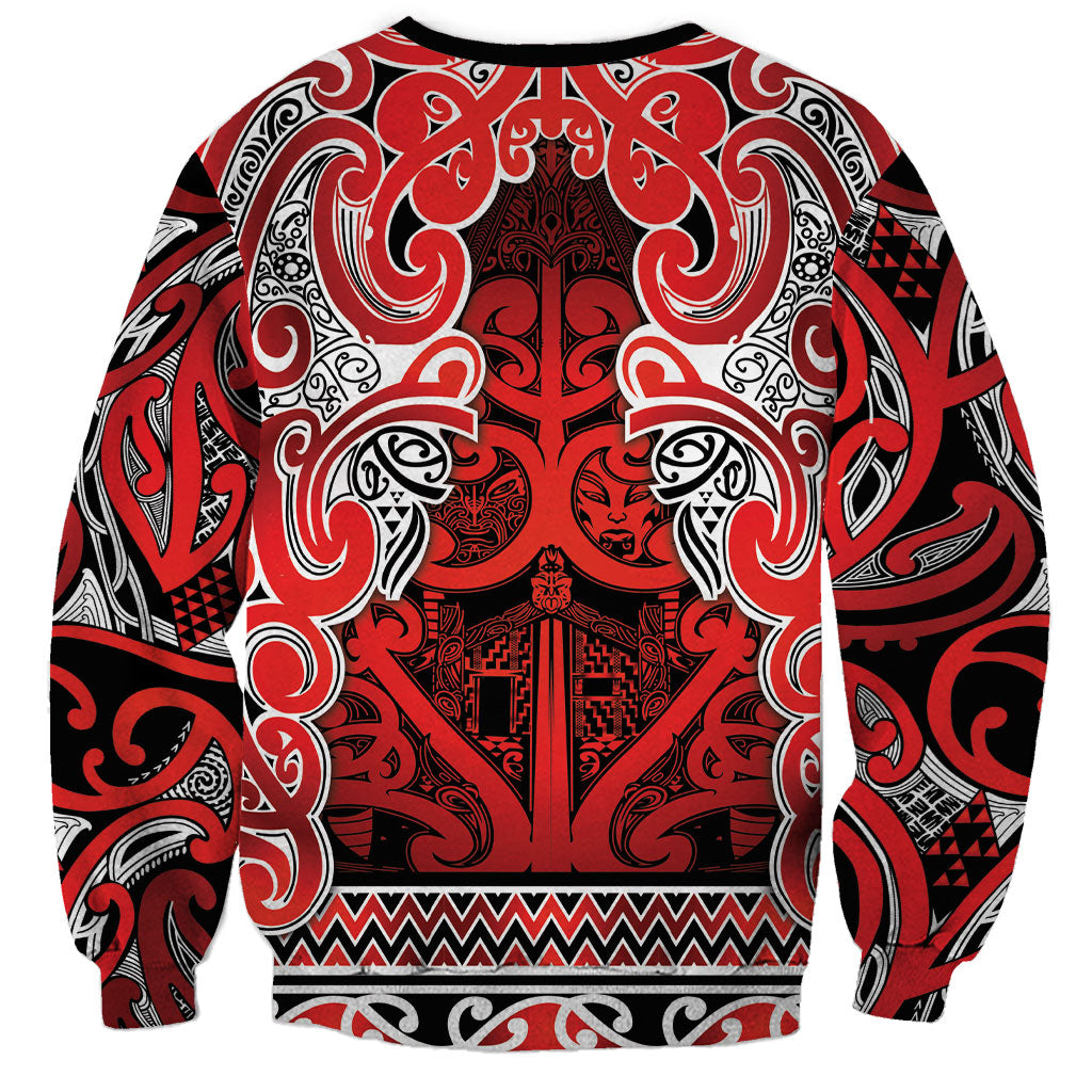 Aotearoa Iwi Ngapuhi Sweatshirt Maori Wharenui House Tribal Pattern LT9 - Polynesian Pride