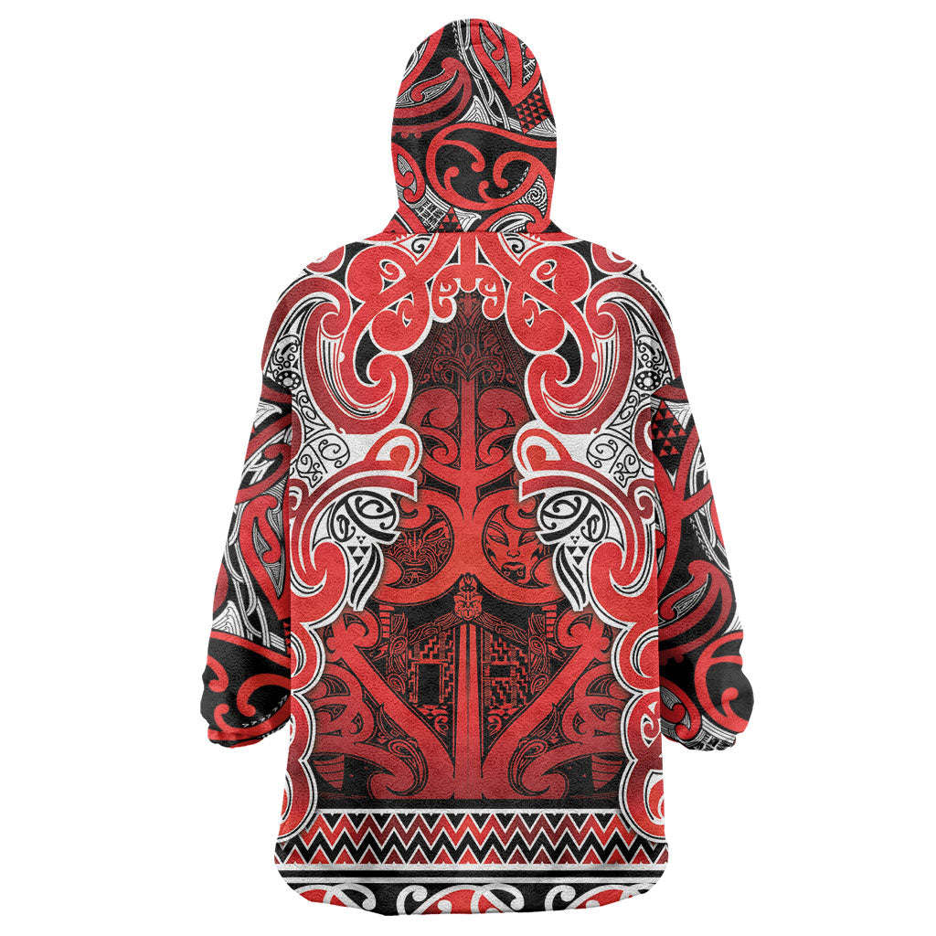 Aotearoa Iwi Ngapuhi Wearable Blanket Hoodie Maori Wharenui House Tribal Pattern LT9 - Polynesian Pride
