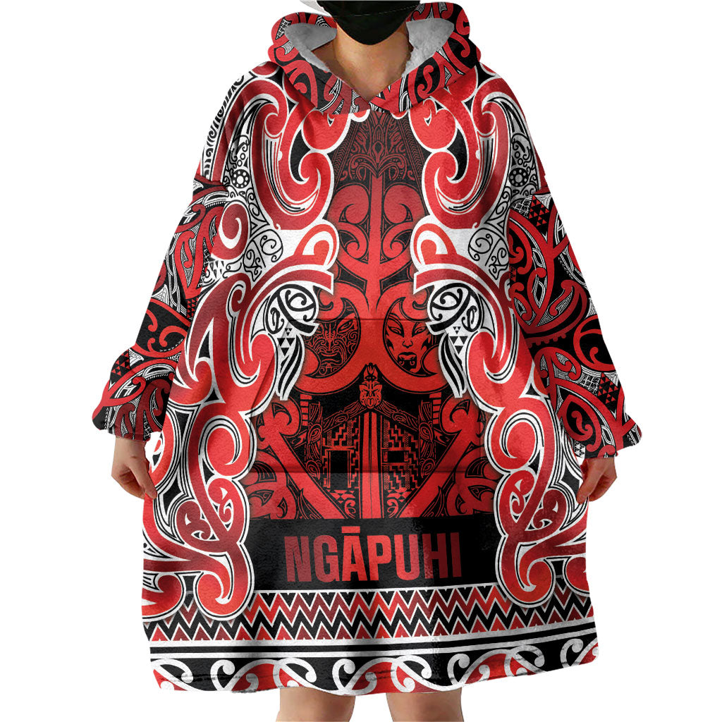 Aotearoa Iwi Ngapuhi Wearable Blanket Hoodie Maori Wharenui House Tribal Pattern LT9 - Polynesian Pride