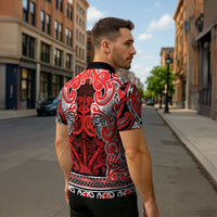 Aotearoa Iwi Ngapuhi Zipper Polo Shirt Maori Wharenui House Tribal Pattern LT9 - Polynesian Pride