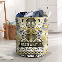 Aotearoa Iwi Ngati Whatua Laundry Basket Maori Wharenui House Tribal Pattern LT9 Gold - Polynesian Pride