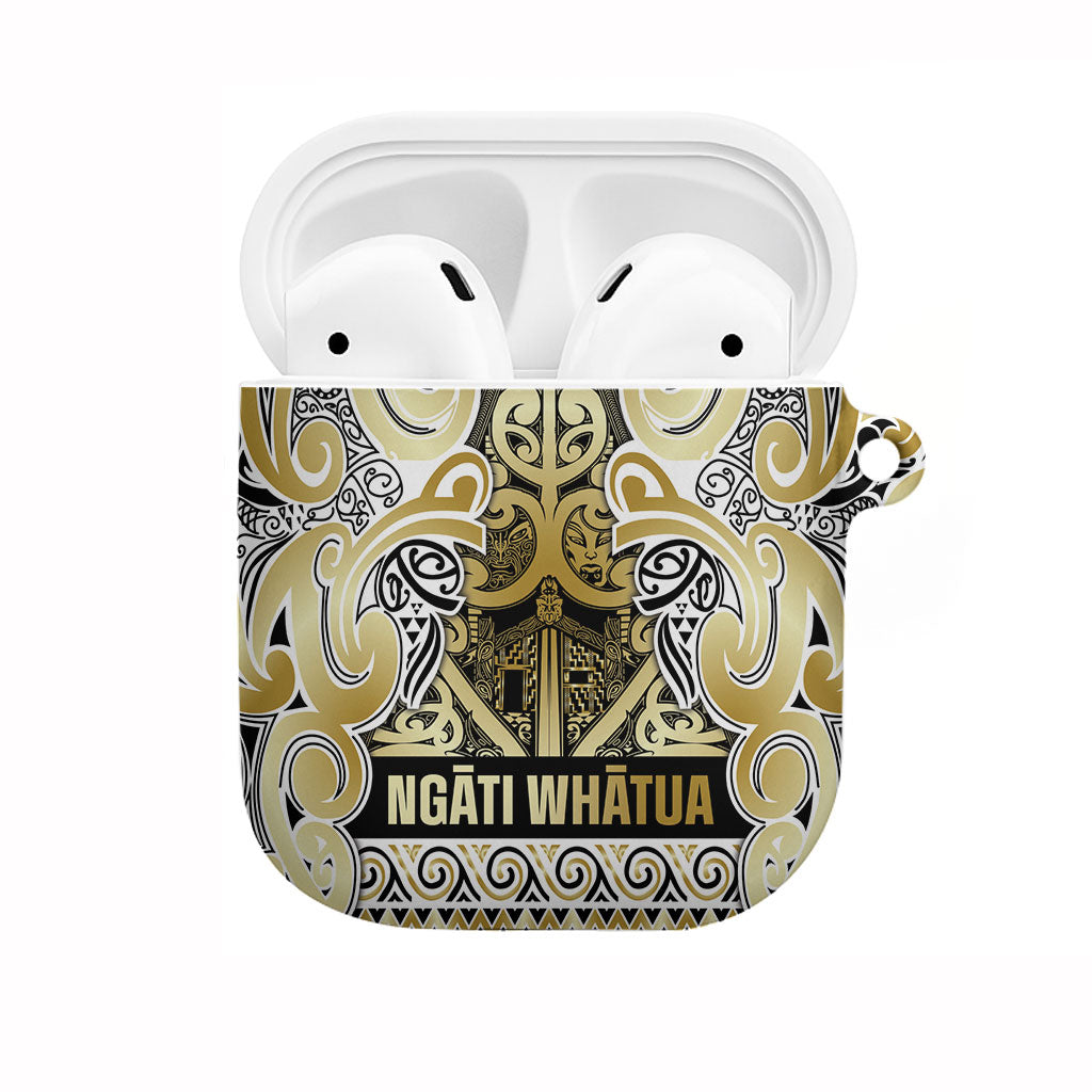 Aotearoa Iwi Ngati Whatua AirPods Case Maori Wharenui House Tribal Pattern LT9 Gold - Polynesian Pride