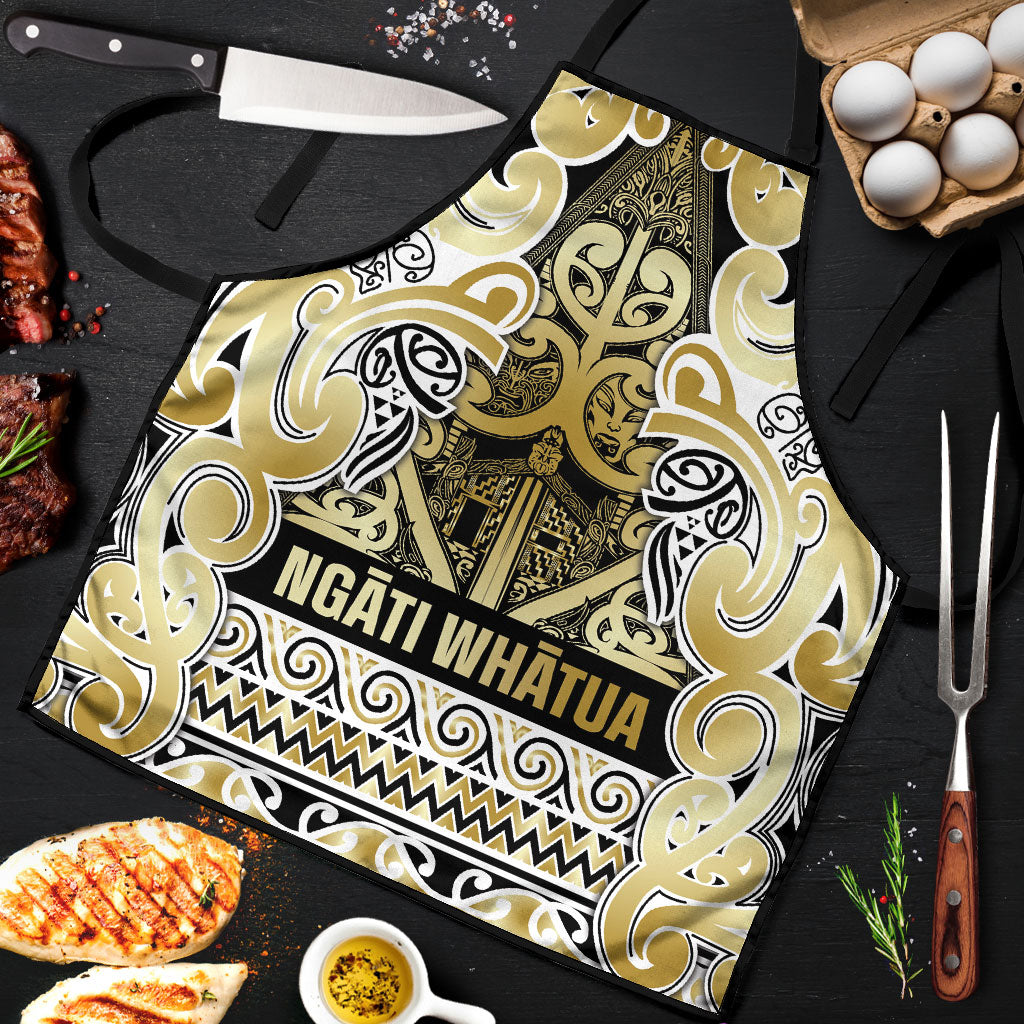 Aotearoa Iwi Ngati Whatua Apron Maori Wharenui House Tribal Pattern LT9 Gold - Polynesian Pride