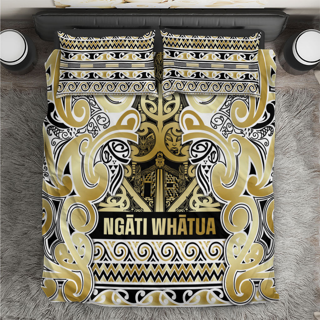 Aotearoa Iwi Ngati Whatua Bedding Set Maori Wharenui House Tribal Pattern LT9 Gold - Polynesian Pride