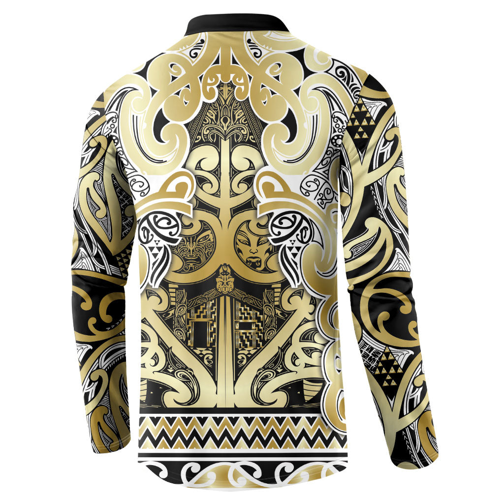 Aotearoa Iwi Ngati Whatua Button Sweatshirt Maori Wharenui House Tribal Pattern LT9 - Polynesian Pride
