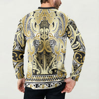 Aotearoa Iwi Ngati Whatua Button Sweatshirt Maori Wharenui House Tribal Pattern LT9 - Polynesian Pride