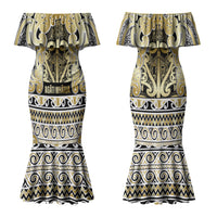 Aotearoa Iwi Ngati Whatua Couples Matching Mermaid Dress and Long Sleeve Button Shirt Maori Wharenui House Tribal Pattern LT9 - Polynesian Pride