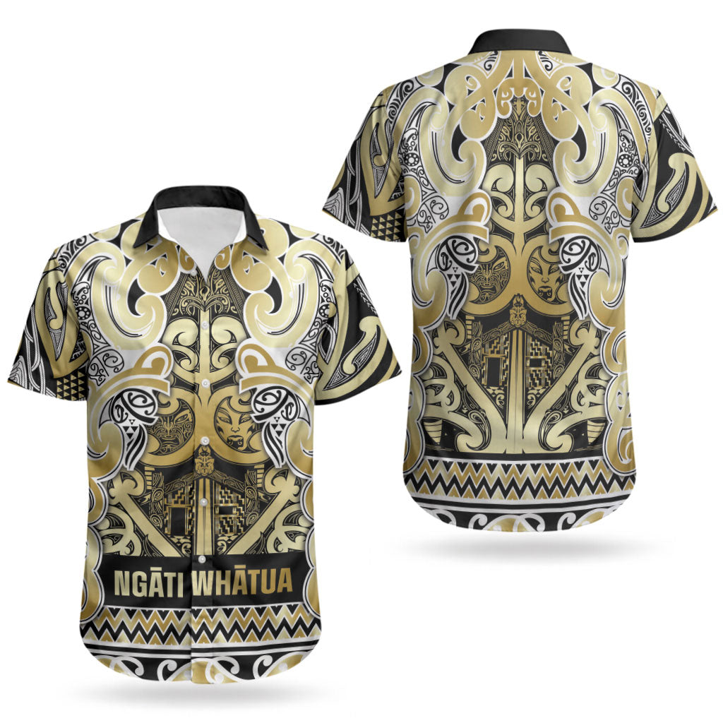 Aotearoa Iwi Ngati Whatua Couples Matching Off Shoulder Maxi Dress and Hawaiian Shirt Maori Wharenui House Tribal Pattern LT9 - Polynesian Pride