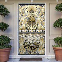 Aotearoa Iwi Ngati Whatua Door Cover Maori Wharenui House Tribal Pattern LT9 Gold - Polynesian Pride