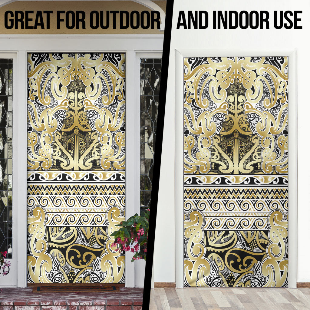 Aotearoa Iwi Ngati Whatua Door Cover Maori Wharenui House Tribal Pattern LT9 - Polynesian Pride