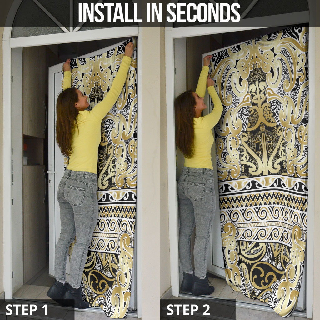 Aotearoa Iwi Ngati Whatua Door Cover Maori Wharenui House Tribal Pattern LT9 - Polynesian Pride