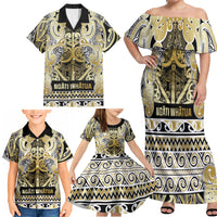 Aotearoa Iwi Ngati Whatua Family Matching Off Shoulder Maxi Dress and Hawaiian Shirt Maori Wharenui House Tribal Pattern LT9 - Polynesian Pride