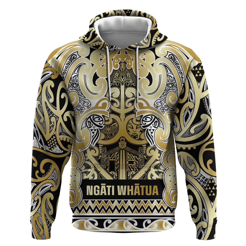 Aotearoa Iwi Ngati Whatua Hoodie Maori Wharenui House Tribal Pattern LT9 Pullover Hoodie Gold - Polynesian Pride