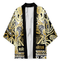 Aotearoa Iwi Ngati Whatua Kimono Maori Wharenui House Tribal Pattern LT9 Unisex Gold - Polynesian Pride