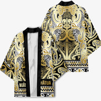 Aotearoa Iwi Ngati Whatua Kimono Maori Wharenui House Tribal Pattern LT9 - Polynesian Pride