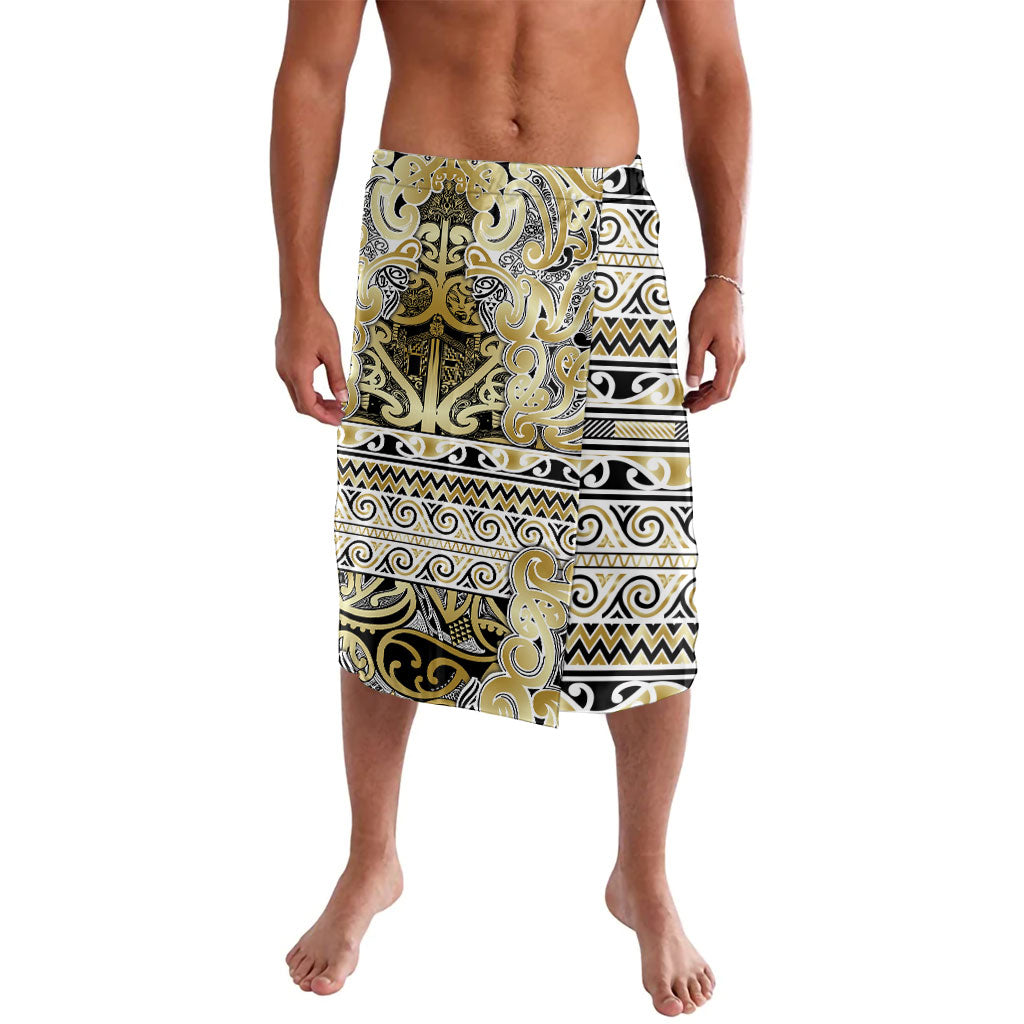 Aotearoa Iwi Ngati Whatua Lavalava Maori Wharenui House Tribal Pattern LT9 Gold - Polynesian Pride