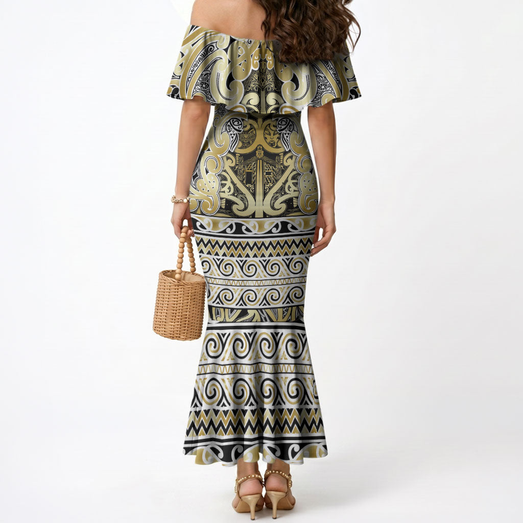 Aotearoa Iwi Ngati Whatua Mermaid Dress Maori Wharenui House Tribal Pattern LT9 - Polynesian Pride