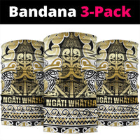 Aotearoa Iwi Ngati Whatua Neck Gaiter Maori Wharenui House Tribal Pattern LT9 package One Size: 25*50cm Gold - Polynesian Pride