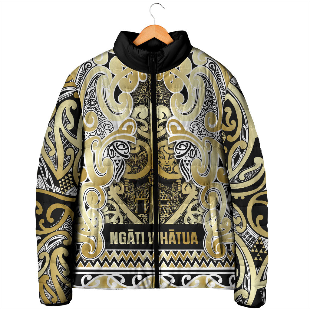Aotearoa Iwi Ngati Whatua Padded Jacket Maori Wharenui House Tribal Pattern LT9 - Polynesian Pride