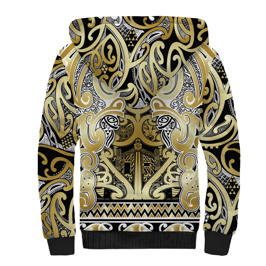 Aotearoa Iwi Ngati Whatua Sherpa Hoodie Maori Wharenui House Tribal Pattern LT9 - Polynesian Pride
