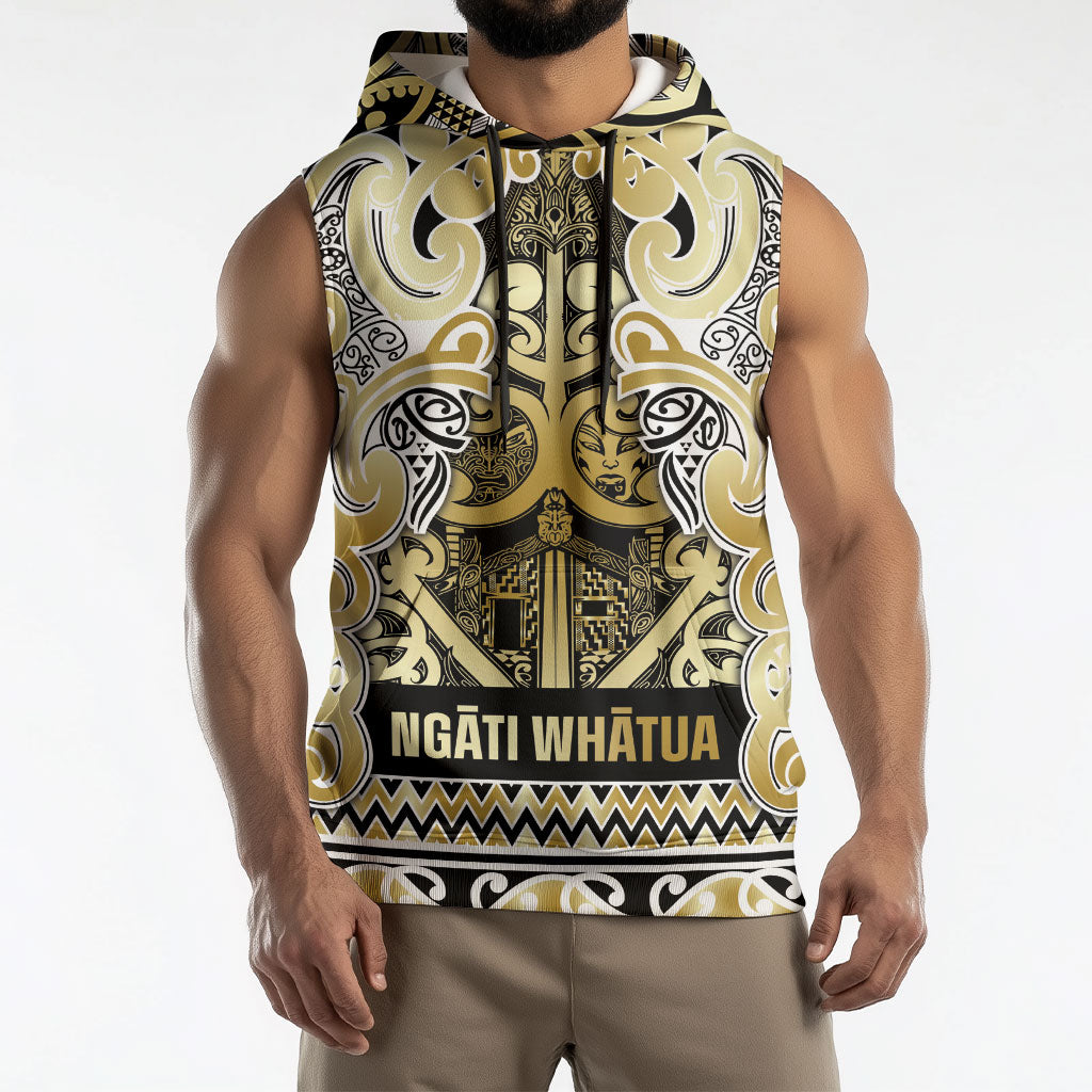 Aotearoa Iwi Ngati Whatua Sleeveless Hoodie Maori Wharenui House Tribal Pattern LT9 - Polynesian Pride