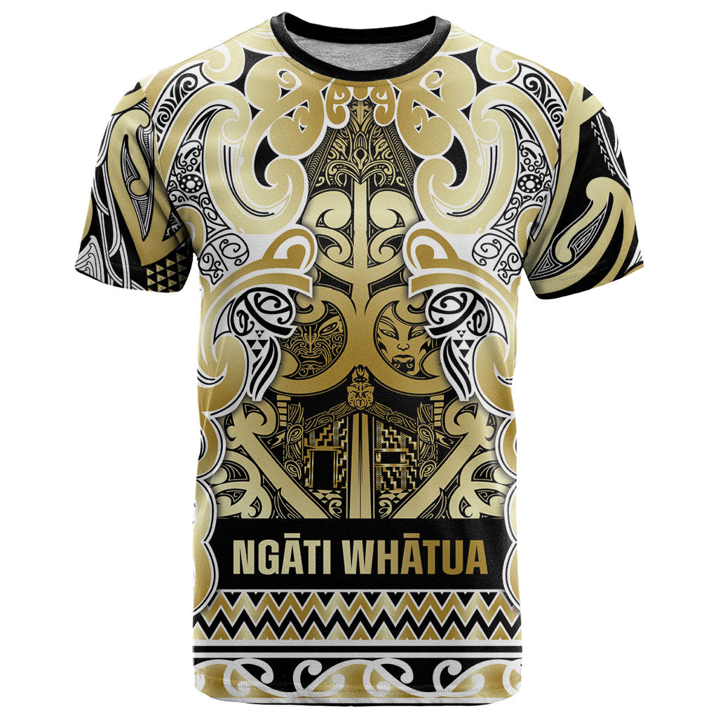 Aotearoa Iwi Ngati Whatua T Shirt Maori Wharenui House Tribal Pattern LT9 Gold - Polynesian Pride