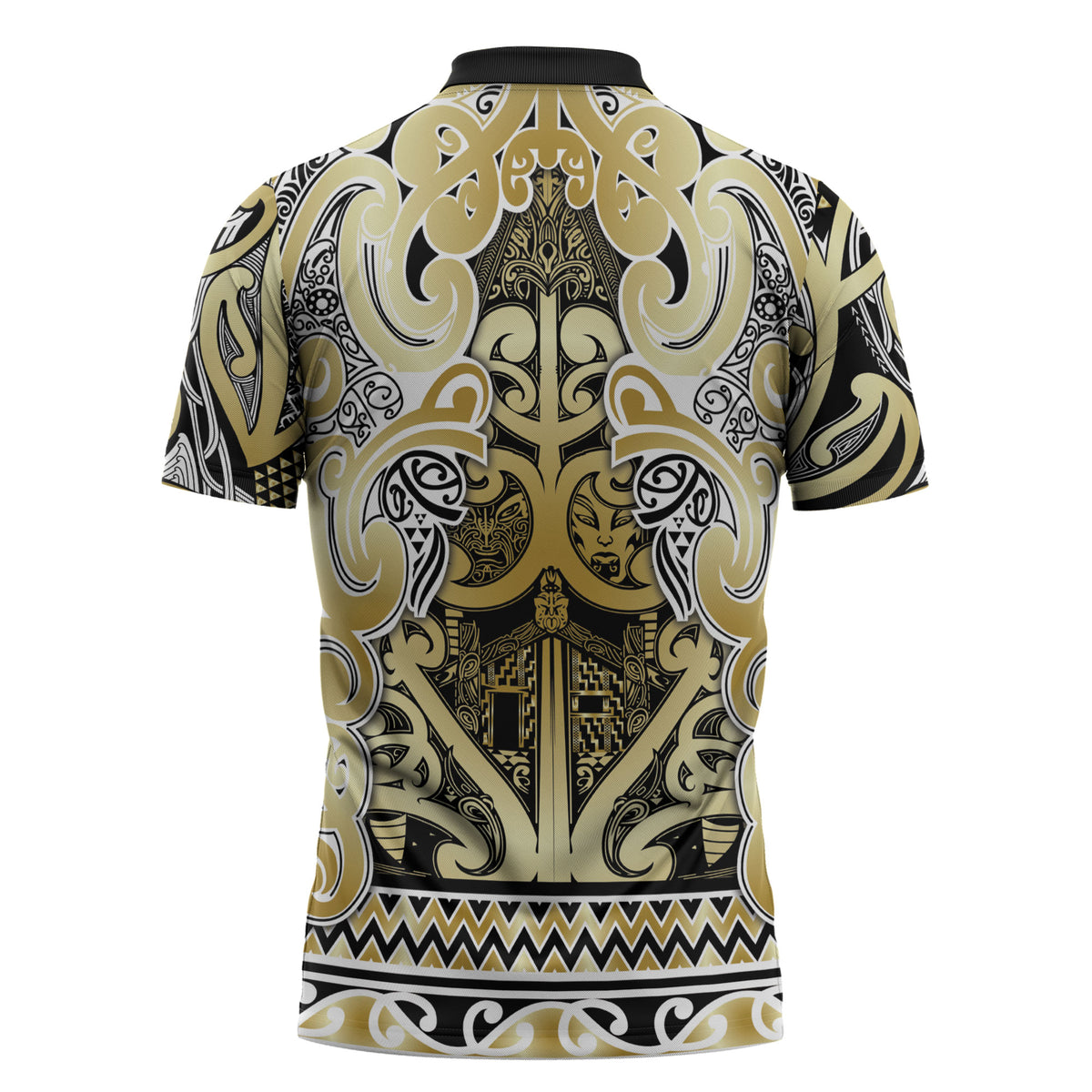 Aotearoa Iwi Ngati Whatua Zipper Polo Shirt Maori Wharenui House Tribal Pattern LT9 - Polynesian Pride