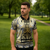 Aotearoa Iwi Ngati Whatua Zipper Polo Shirt Maori Wharenui House Tribal Pattern LT9 - Polynesian Pride