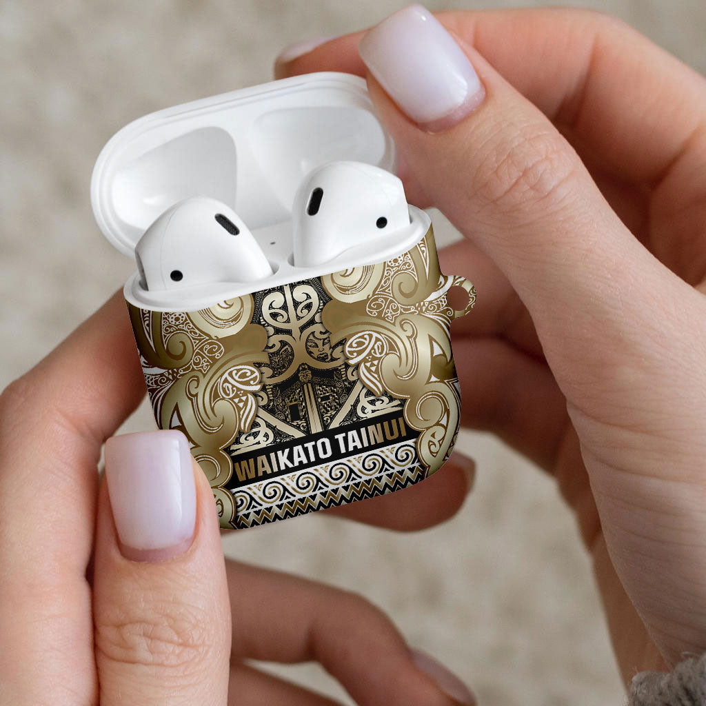 Aotearoa Iwi Waikato Tainui AirPods Case Maori Wharenui House Tribal Pattern LT9 - Polynesian Pride