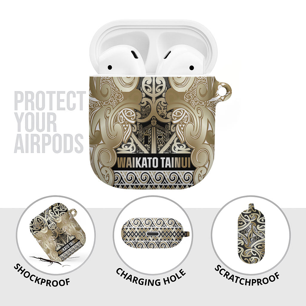 Aotearoa Iwi Waikato Tainui AirPods Case Maori Wharenui House Tribal Pattern LT9 - Polynesian Pride