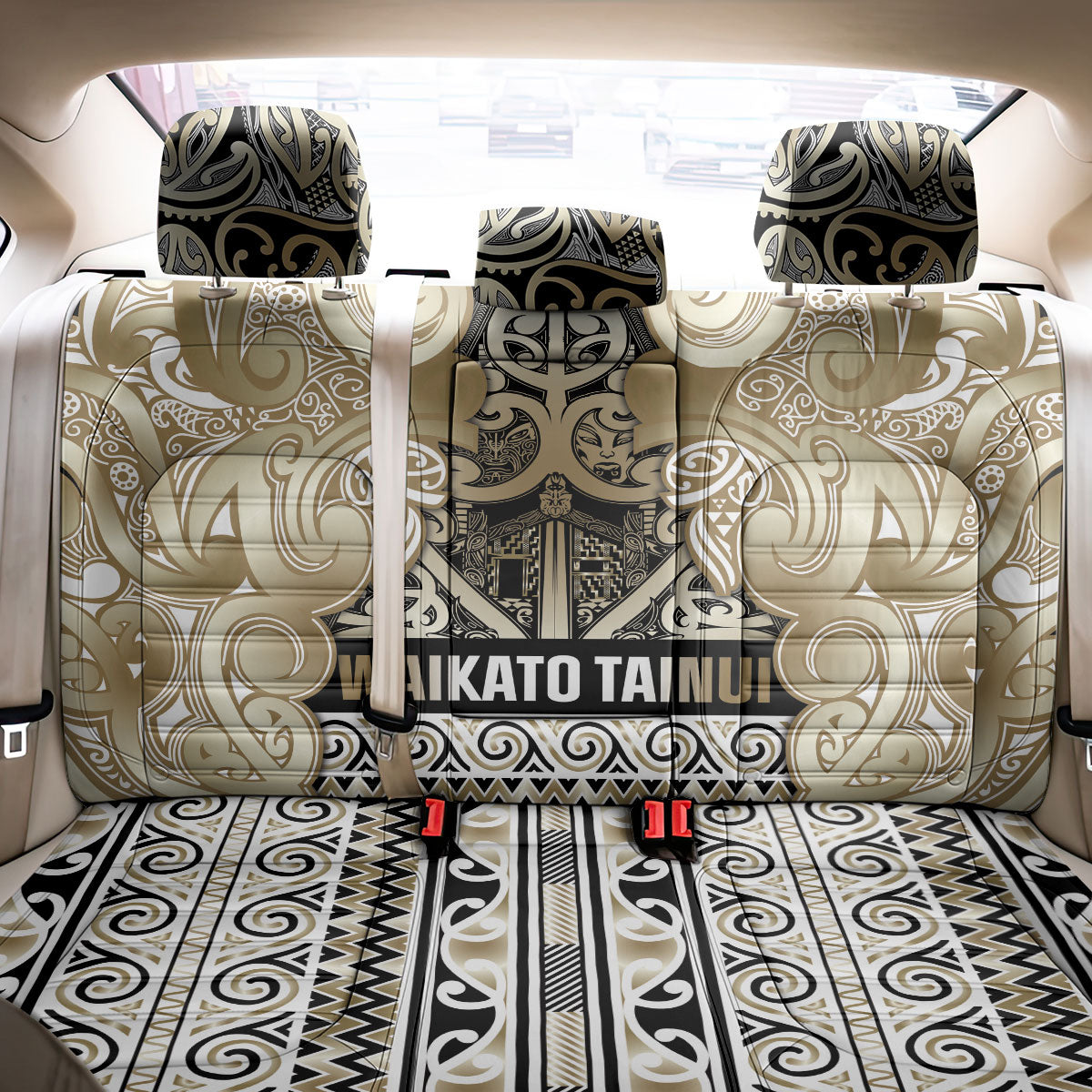 Aotearoa Iwi Waikato Tainui Back Car Seat Cover Maori Wharenui House Tribal Pattern LT9 - Polynesian Pride