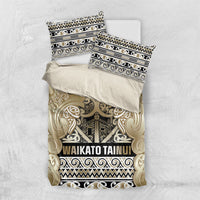 Aotearoa Iwi Waikato Tainui Bedding Set Maori Wharenui House Tribal Pattern LT9 US Twin 172cm x 218cm Light Gold - Polynesian Pride