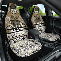 Aotearoa Iwi Waikato Tainui Car Seat Cover Maori Wharenui House Tribal Pattern LT9 One Size Light Gold - Polynesian Pride