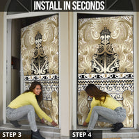 Aotearoa Iwi Waikato Tainui Door Cover Maori Wharenui House Tribal Pattern LT9 - Polynesian Pride