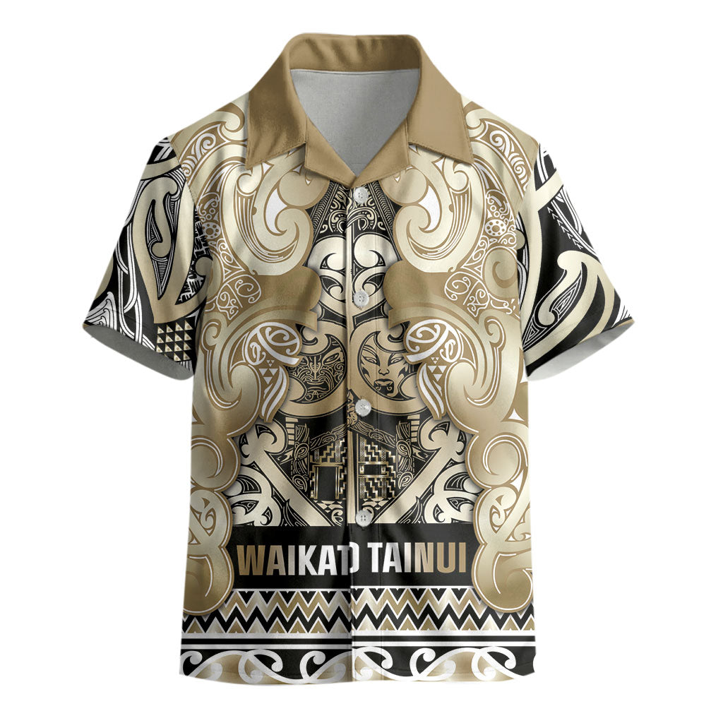 Aotearoa Iwi Waikato Tainui Kid Hawaiian Shirt Maori Wharenui House Tribal Pattern LT9 - Polynesian Pride