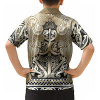 Aotearoa Iwi Waikato Tainui Kid Hawaiian Shirt Maori Wharenui House Tribal Pattern LT9 - Polynesian Pride