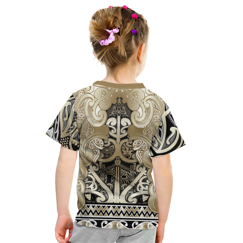 Aotearoa Iwi Waikato Tainui Kid T Shirt Maori Wharenui House Tribal Pattern LT9 - Polynesian Pride