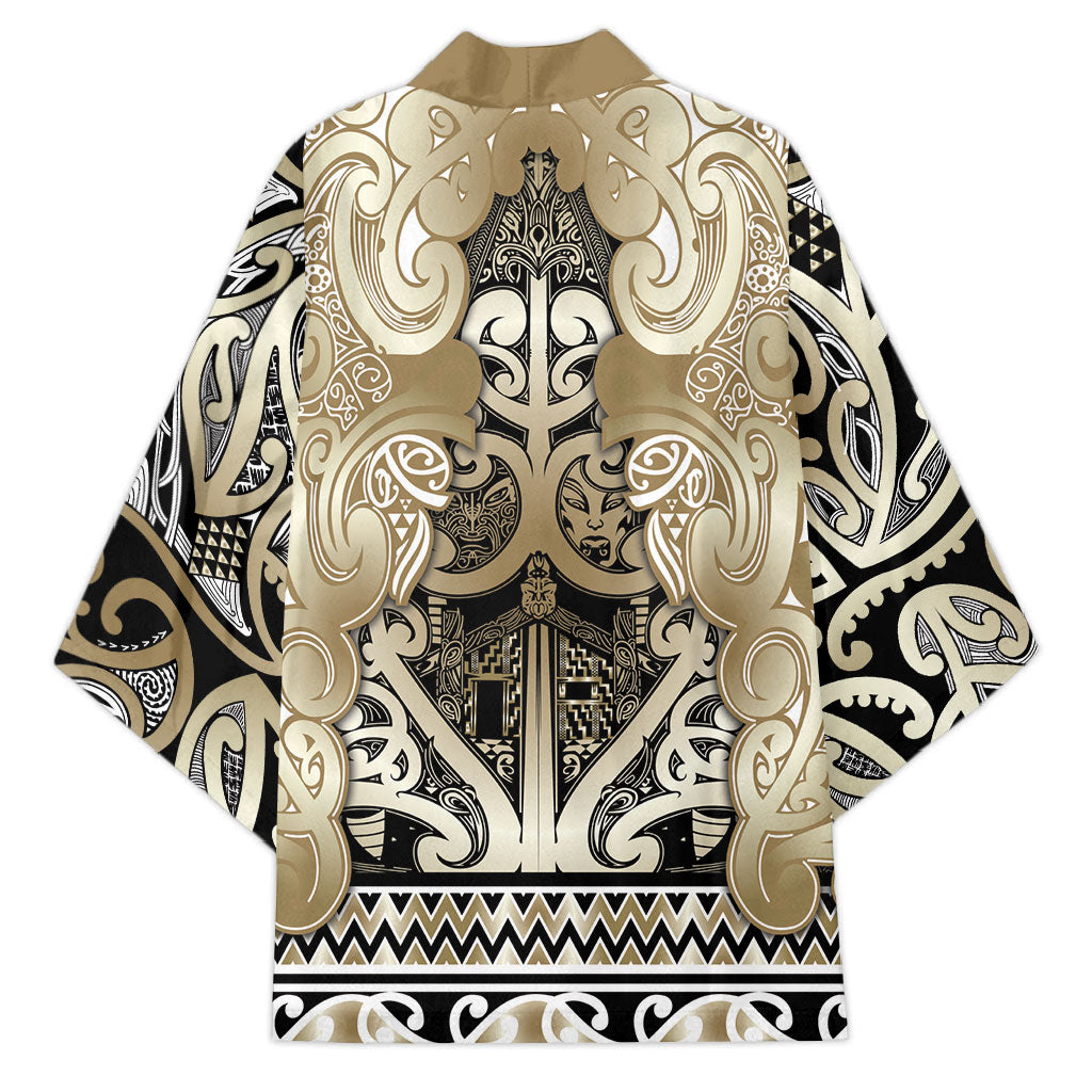 Aotearoa Iwi Waikato Tainui Kimono Maori Wharenui House Tribal Pattern LT9 - Polynesian Pride