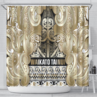 Aotearoa Iwi Waikato Tainui Shower Curtain Maori Wharenui House Tribal Pattern LT9 - Polynesian Pride