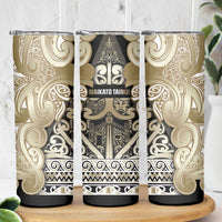 Aotearoa Iwi Waikato Tainui Skinny Tumbler Maori Wharenui House Tribal Pattern LT9 - Polynesian Pride